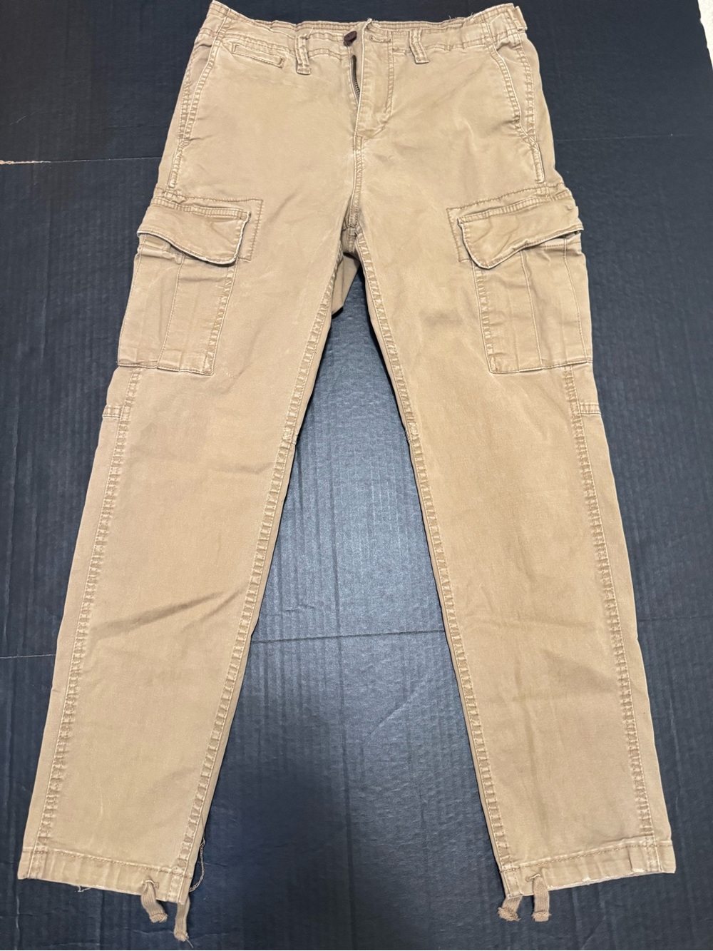 American Eagle Outfitters Tan Cargo Pants with Ankle Ties